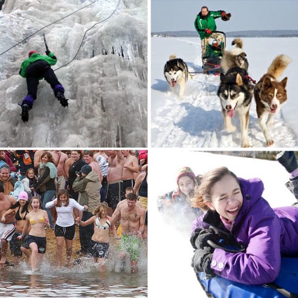 unique winter sports, snow tubing connecticut, ice climbing, dog sledding, polar bear plunge