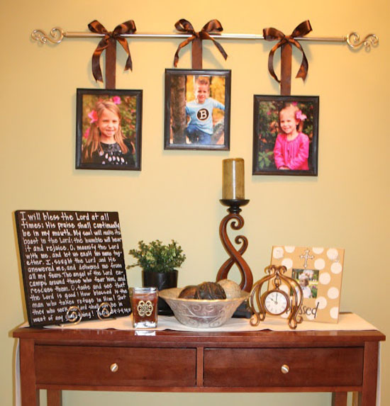 DIY Curtain Rod Photo Picture Frame Hanger