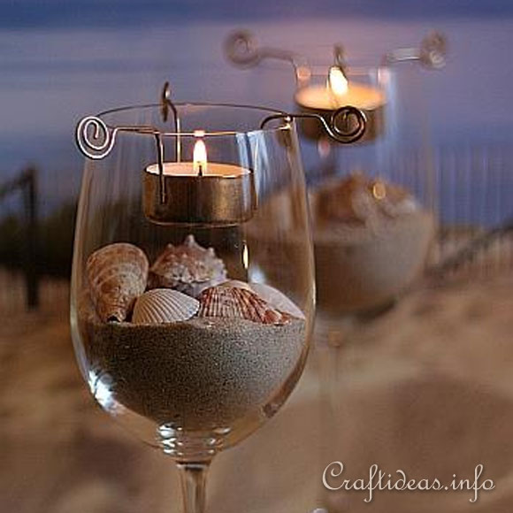 Seashell Wine Glass Centerpieces