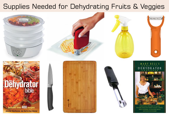 Supplies needed for Dehydrating Fruits and Vegetables