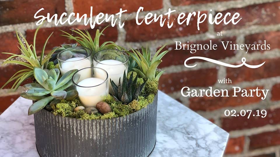 Succulent Centerpiece Garden Party at Brignole Vineyards