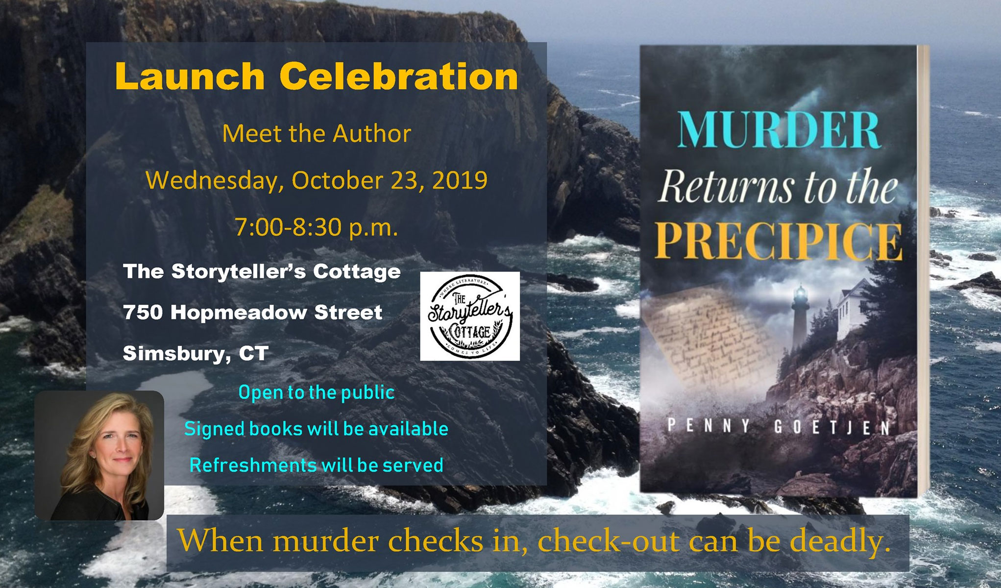 Meet the Author: Murder Returns to the Precipice at The Storyteller's Cottage
