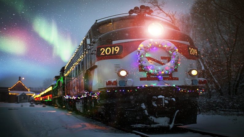 Northern Lights Limited at the Railroad Museum of New England