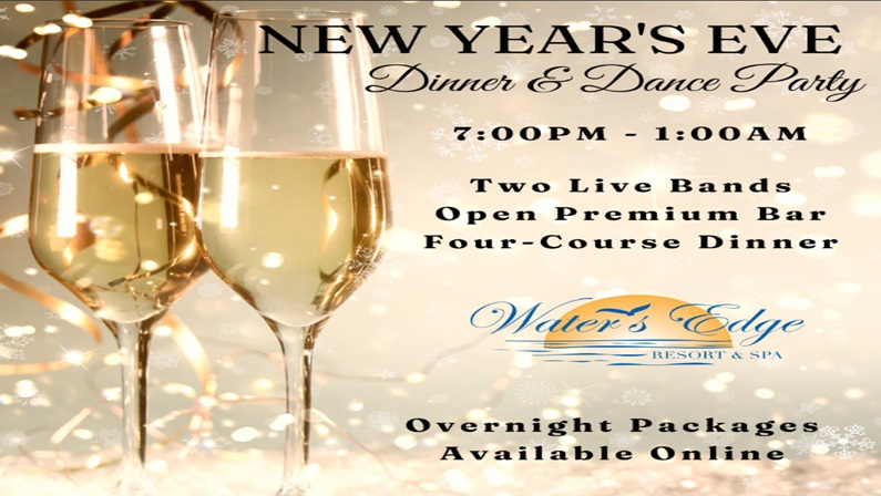 New Year’s Eve Dinner & Dance Party at Water’s Edge Resort & Spa