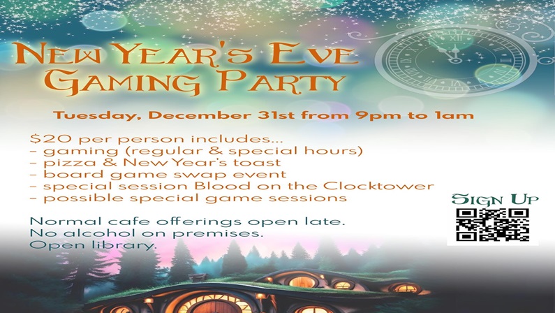 New Year's Eve Gaming Party at Back Again Board Game Cafe