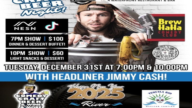 NYE Comedy with Jimmy Cash at River: A Waterfront Restaurant and Bar