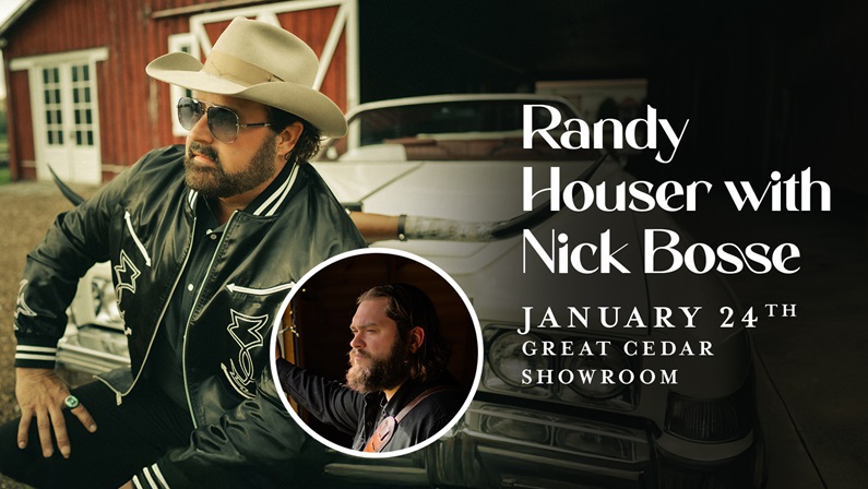 Randy Houser with Nick Bosse at the Great Cedar Showroom