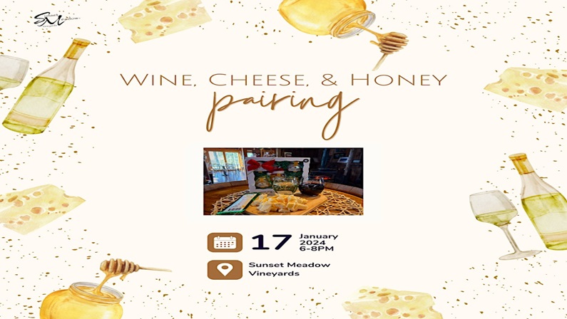 Wine, Cheese & Honey Pairing at Sunset Meadow Vineyards