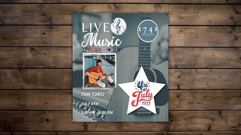 Friday Night Live Music Series Featuring Tom Turci at 1741 Pub & Grill