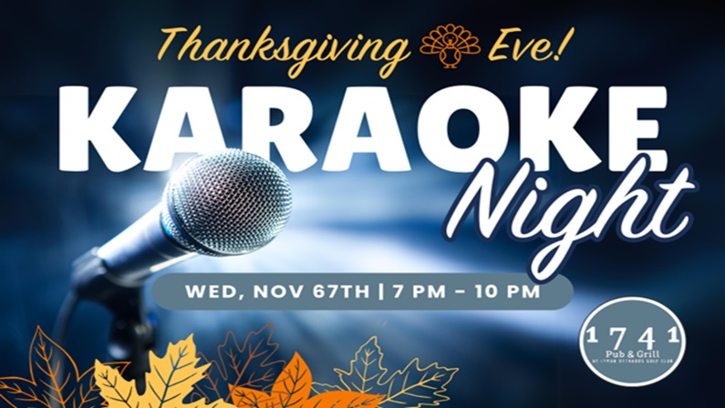 Thanksgiving Eve Karaoke Night with KT Lay at 1741 Pub & Grill