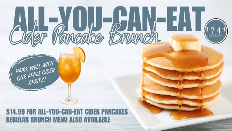 All-You-Can-Eat Cider Pancake Sunday Brunch at 1741 Pub & Grill