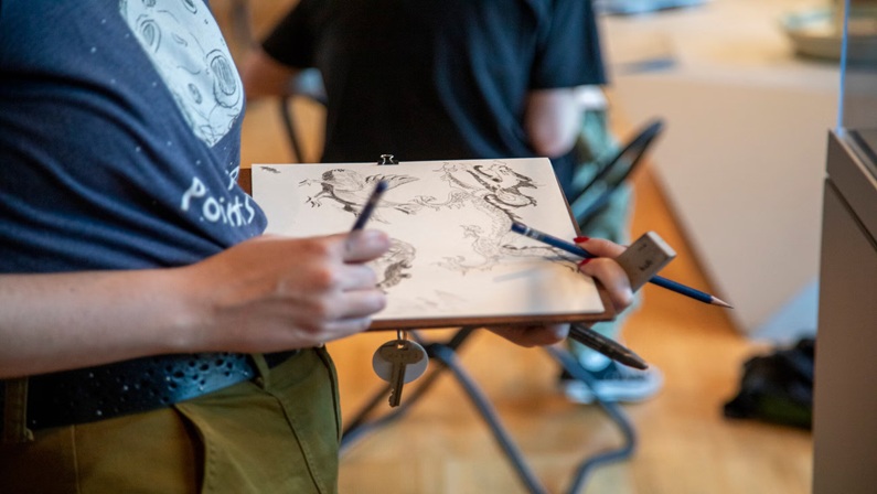 Sketching in the Galleries at Yale University Art Gallery
