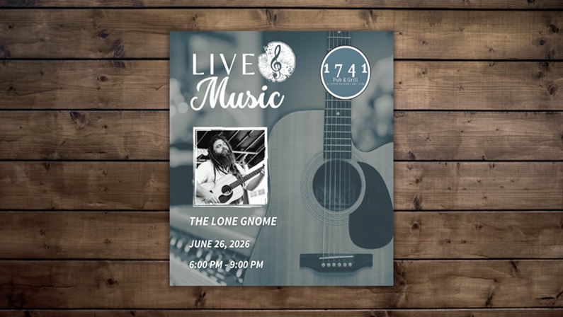 Friday Night Live Music Series Featuring The Lone Gnome at 1741 Pub & Grill