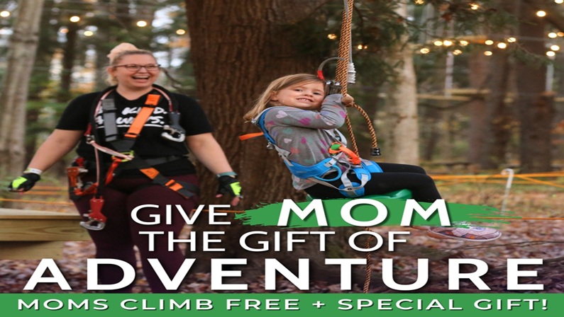 Mother’s Day Adventure – Moms Climb Free! at TreeTrails Adventures Mystic