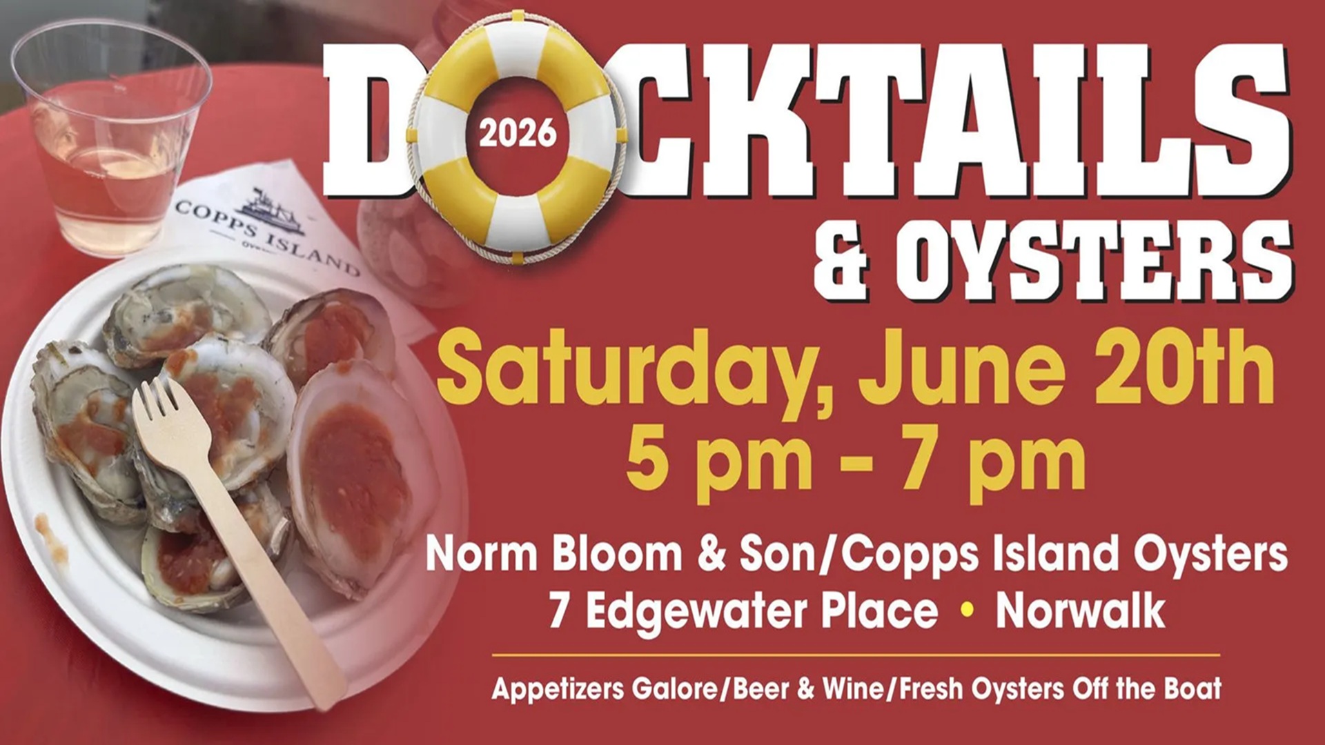 Docktails & Oysters at Copps Island Oysters by Norm Bloom and Son