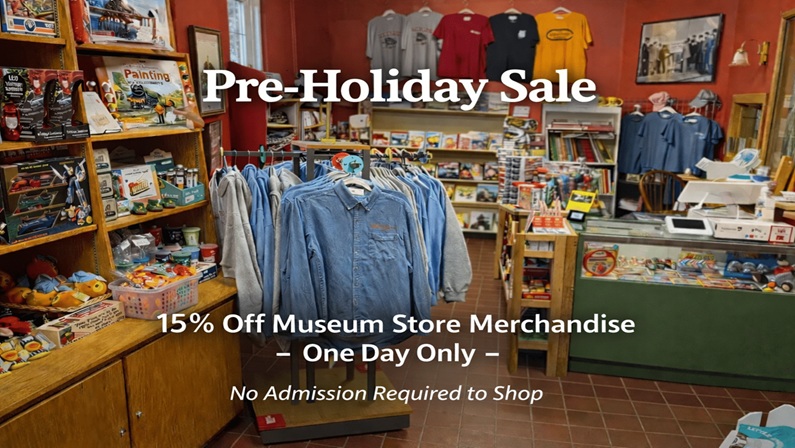 Pre-Holiday Museum Store Sale & Trolley Rides at The Shore Line Trolley Museum