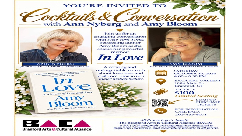 Cocktails & Conversation with Ann Nyberg and Amy Bloom at BACA Art Gallery