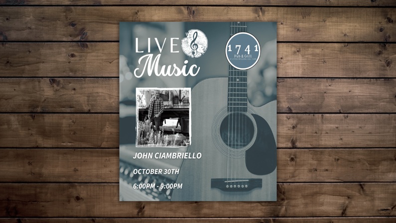 Friday Night Live Music: John Ciambriello at 1741 Pub & Grill